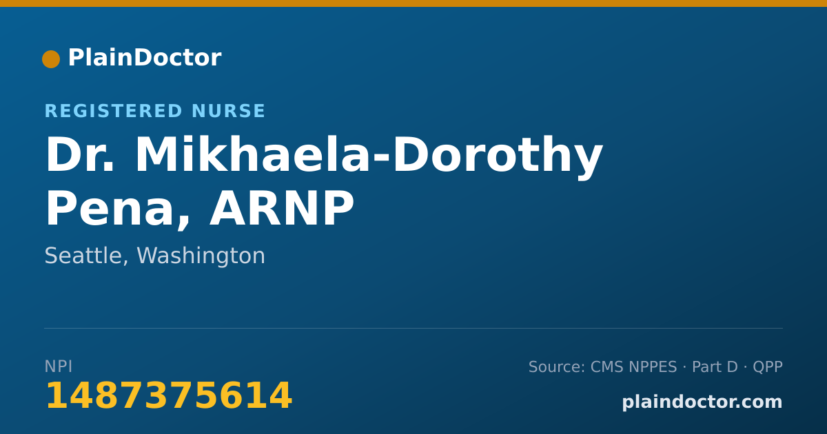 Shareable card for Mikhaela-Dorothy Pena, ARNP - Registered Nurse, Seattle, WA