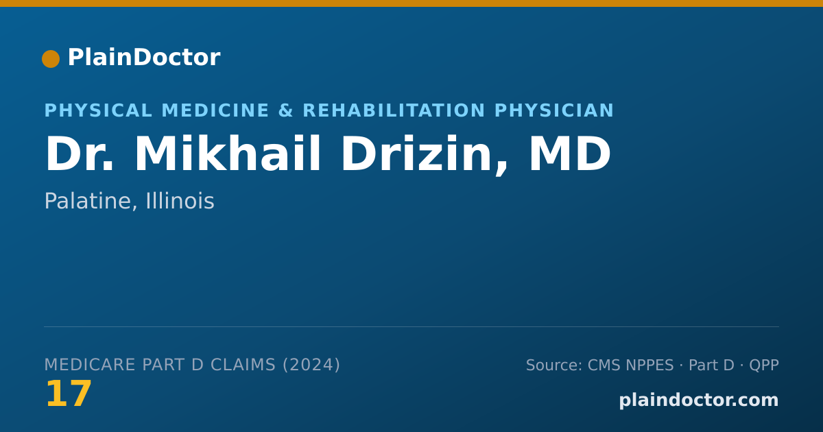 Shareable card for Mikhail Drizin, MD - Physical Medicine & Rehabilitation Physician, Palatine, IL
