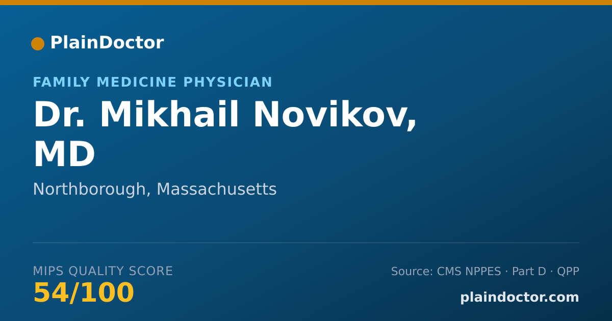 Shareable card for Mikhail Novikov, MD - Family Medicine Physician, Northborough, MA
