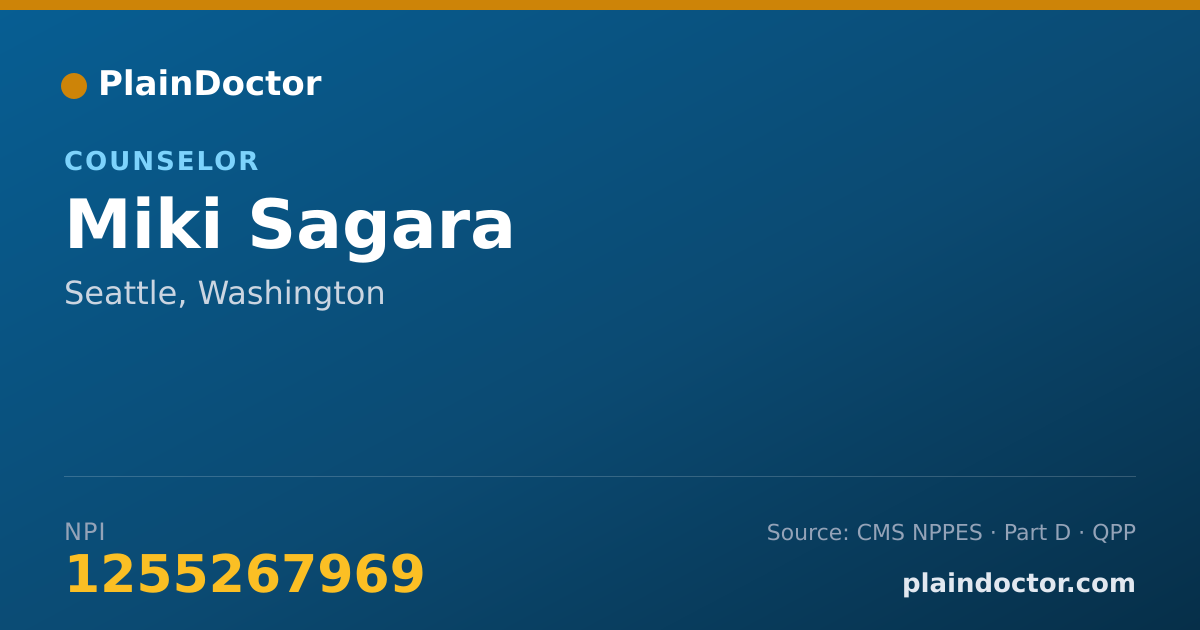 Shareable card for Miki Sagara - Counselor, Seattle, WA