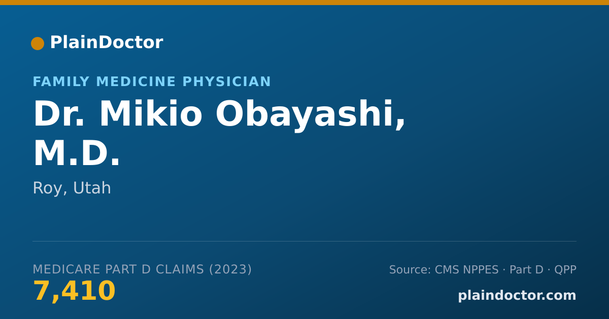 Shareable card for Mikio Obayashi, M.D. - Family Medicine Physician, Roy, UT
