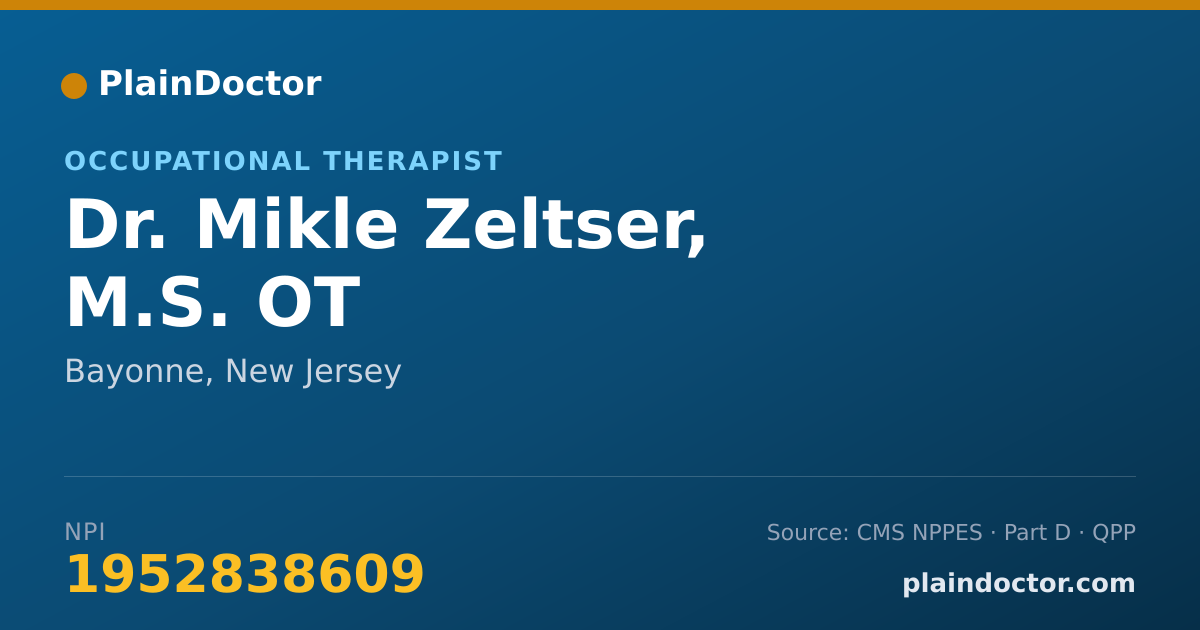 Shareable card for Mikle Zeltser, M.S. OT - Occupational Therapist, Bayonne, NJ
