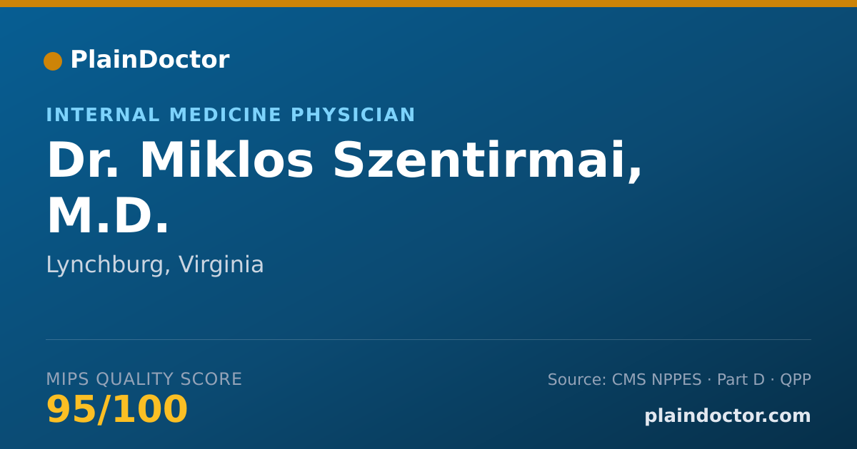 Shareable card for Miklos Szentirmai, M.D. - Internal Medicine Physician, Lynchburg, VA