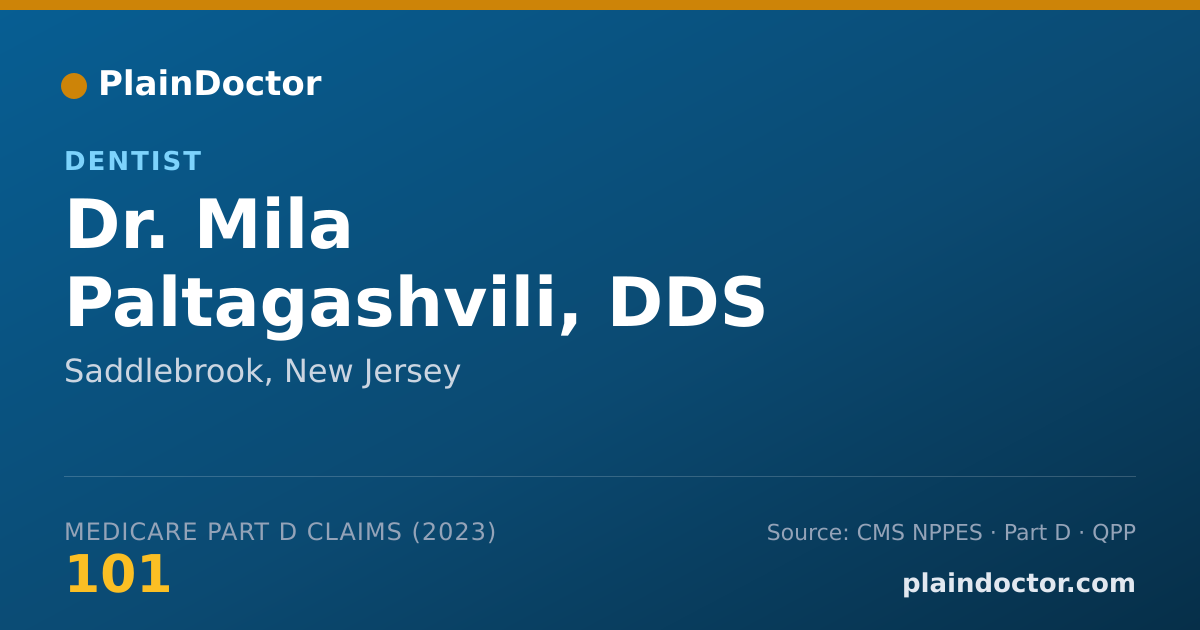 Shareable card for Mila Paltagashvili, DDS - Dentist, Saddlebrook, NJ