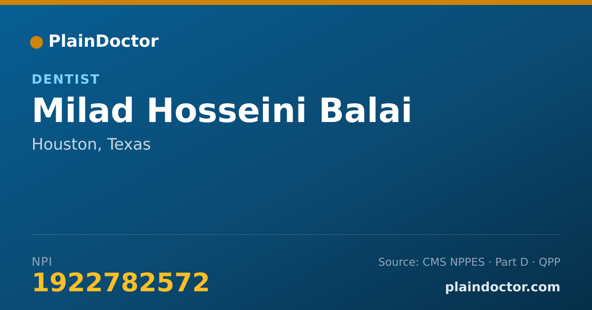 Shareable card for Milad Hosseini Balai - Dentist, Houston, TX