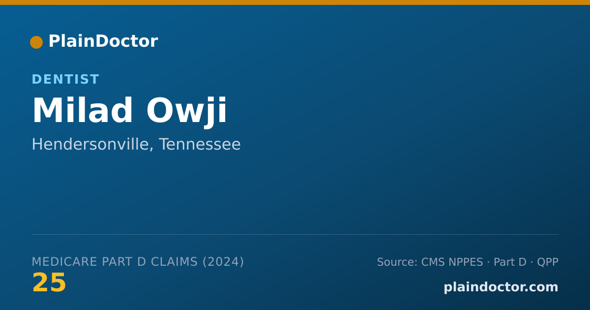 Shareable card for Milad Owji - Dentist, Hendersonville, TN