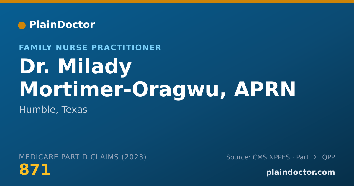 Shareable card for Milady Mortimer-Oragwu, APRN - Family Nurse Practitioner, Humble, TX