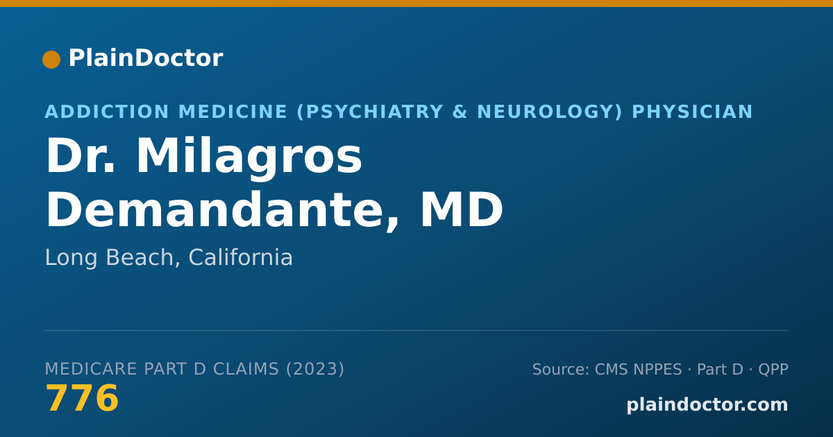 Shareable card for Milagros Demandante, MD - Addiction Medicine (Psychiatry & Neurology) Physician, Long Beach, CA