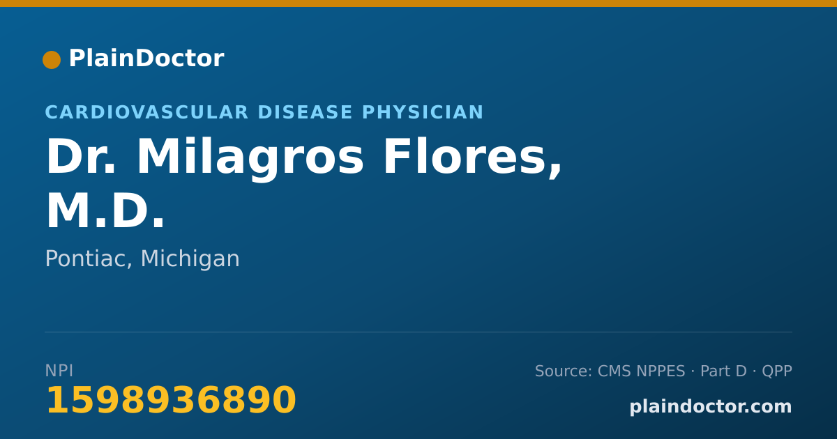 Shareable card for Milagros Flores, M.D. - Cardiovascular Disease Physician, Pontiac, MI