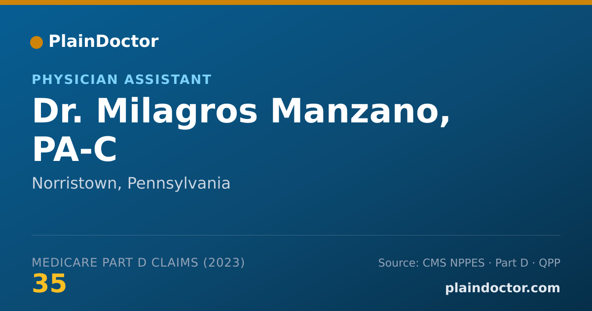 Shareable card for Milagros Manzano, PA-C - Physician Assistant, Norristown, PA