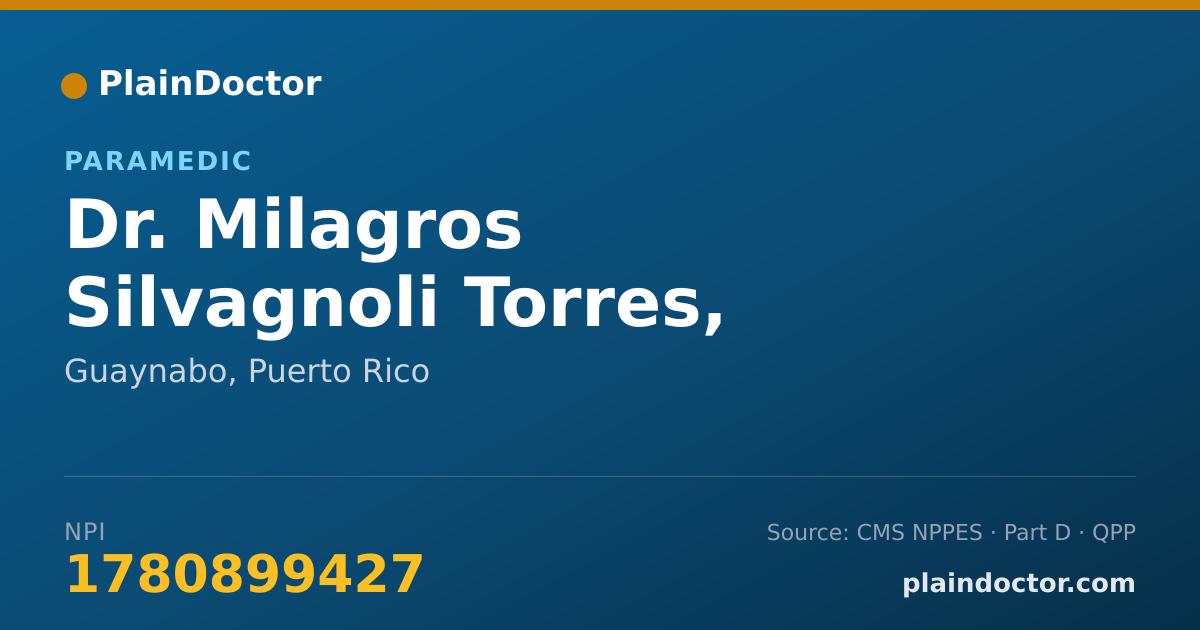 Shareable card for Milagros Silvagnoli Torres, 1439P - Paramedic, Guaynabo, PR