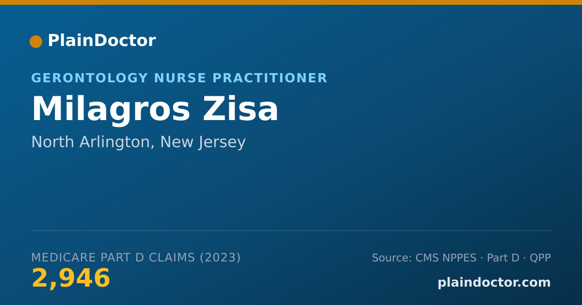 Shareable card for Milagros Zisa - Gerontology Nurse Practitioner, North Arlington, NJ