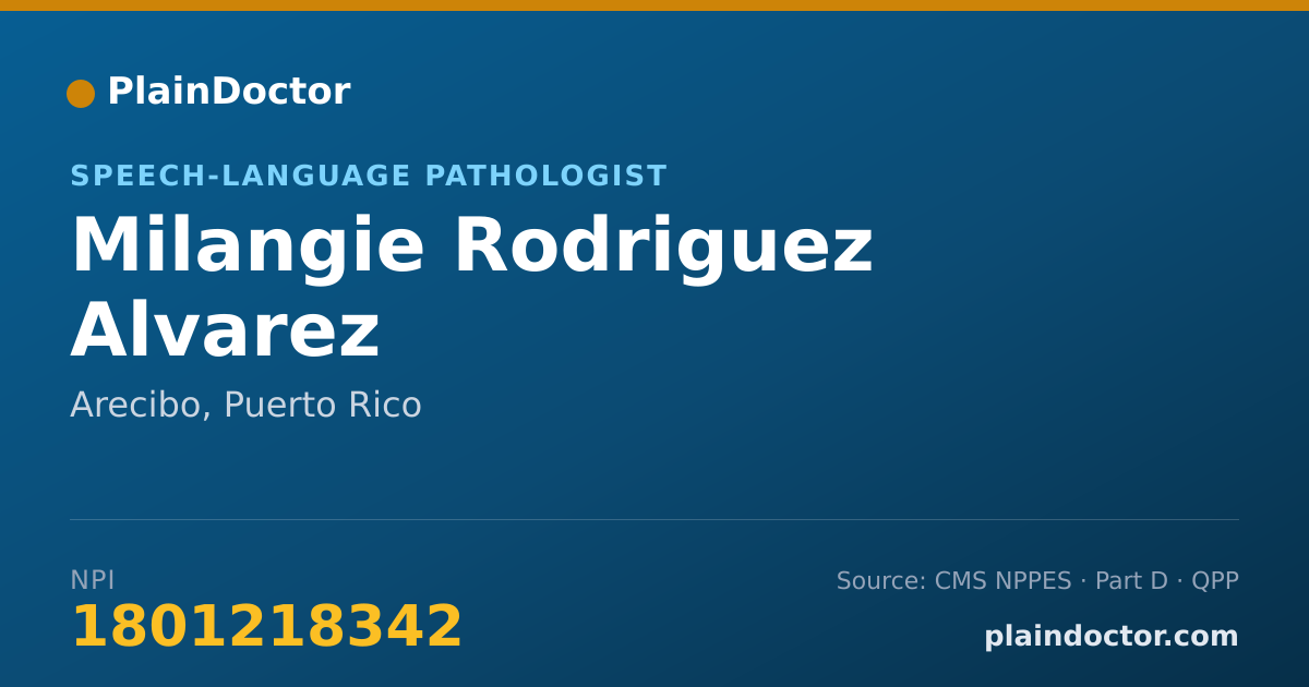 Shareable card for Milangie Rodriguez Alvarez - Speech-Language Pathologist, Arecibo, PR