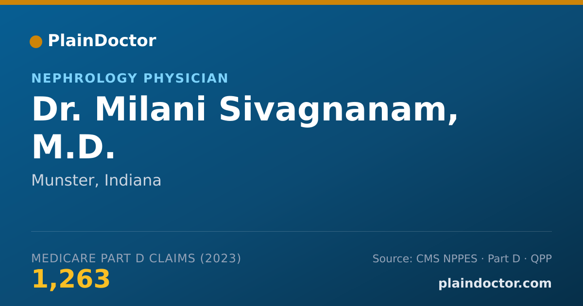 Shareable card for Milani Sivagnanam, M.D. - Nephrology Physician, Munster, IN