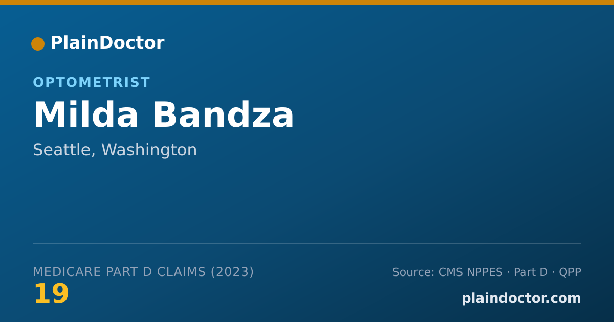 Shareable card for Milda Bandza - Optometrist, Seattle, WA