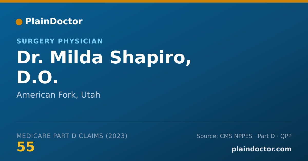 Shareable card for Milda Shapiro, D.O. - Surgery Physician, American Fork, UT