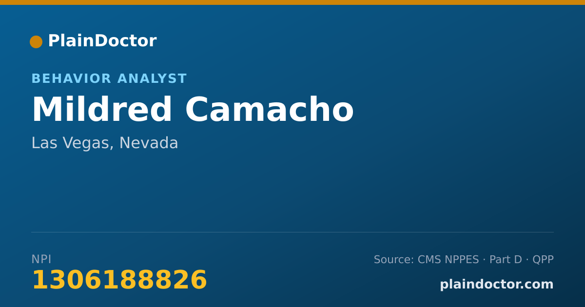 Shareable card for Mildred Camacho - Behavior Analyst, Las Vegas, NV