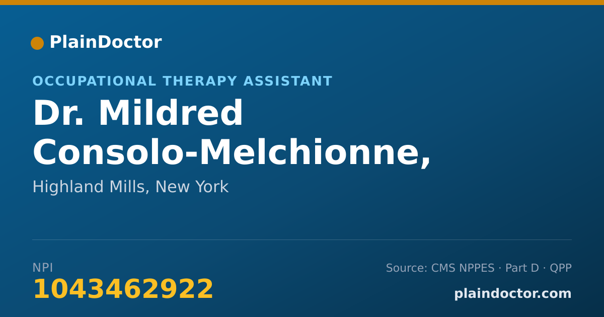 Shareable card for Mildred Consolo-Melchionne, COTA - Occupational Therapy Assistant, Highland Mills, NY