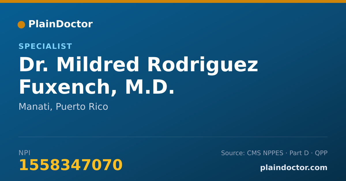 Shareable card for Mildred Rodriguez Fuxench, M.D. - Specialist, Manati, PR