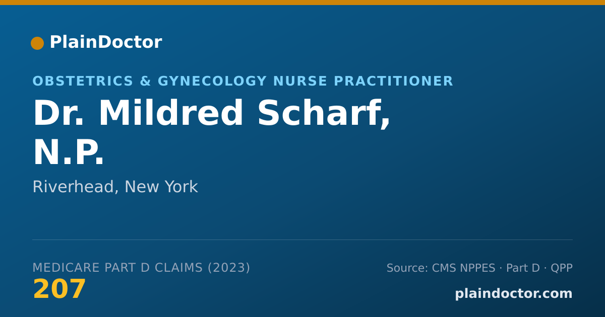 Shareable card for Mildred Scharf, N.P. - Obstetrics & Gynecology Nurse Practitioner, Riverhead, NY