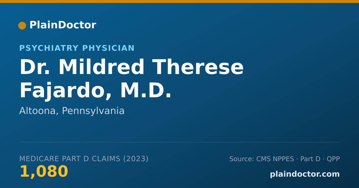 Shareable card for Mildred Therese Fajardo, M.D. - Psychiatry Physician, Altoona, PA