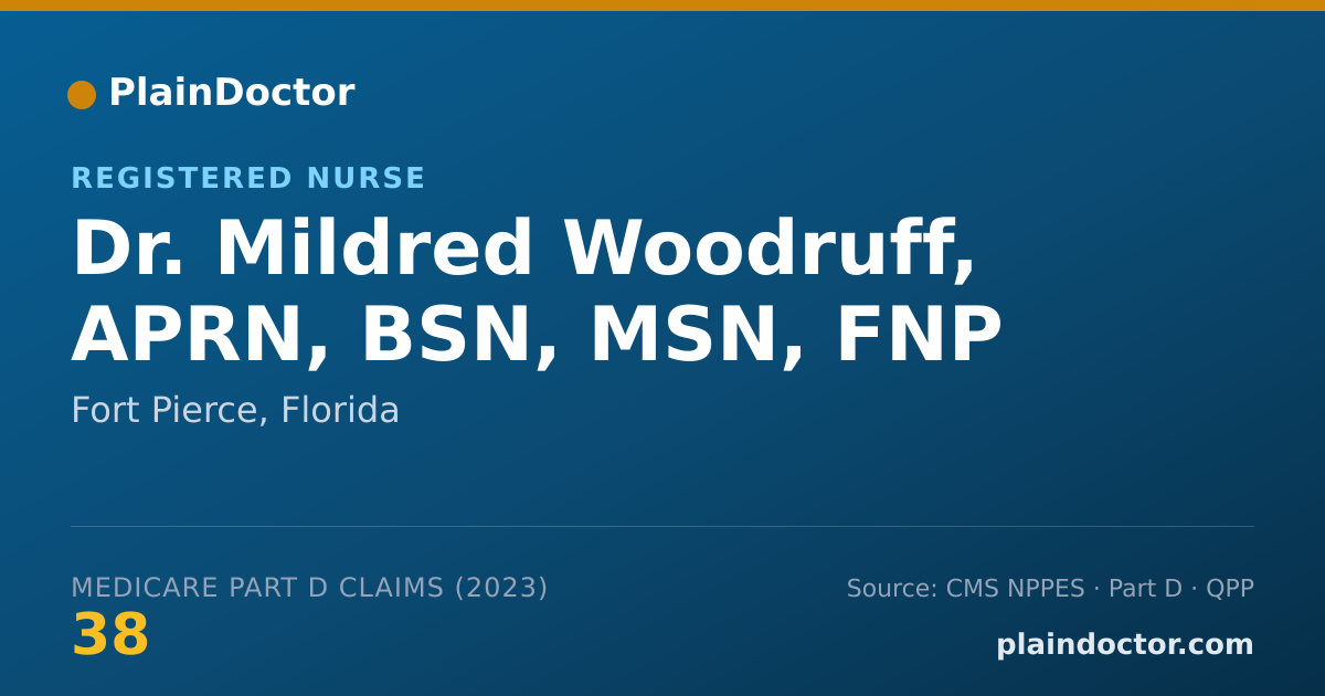Shareable card for Mildred Woodruff, APRN, BSN, MSN, FNP - Registered Nurse, Fort Pierce, FL