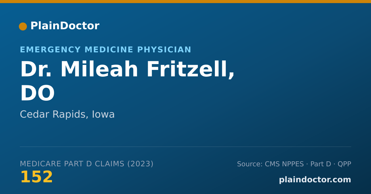 Shareable card for Mileah Fritzell, DO - Emergency Medicine Physician, Cedar Rapids, IA