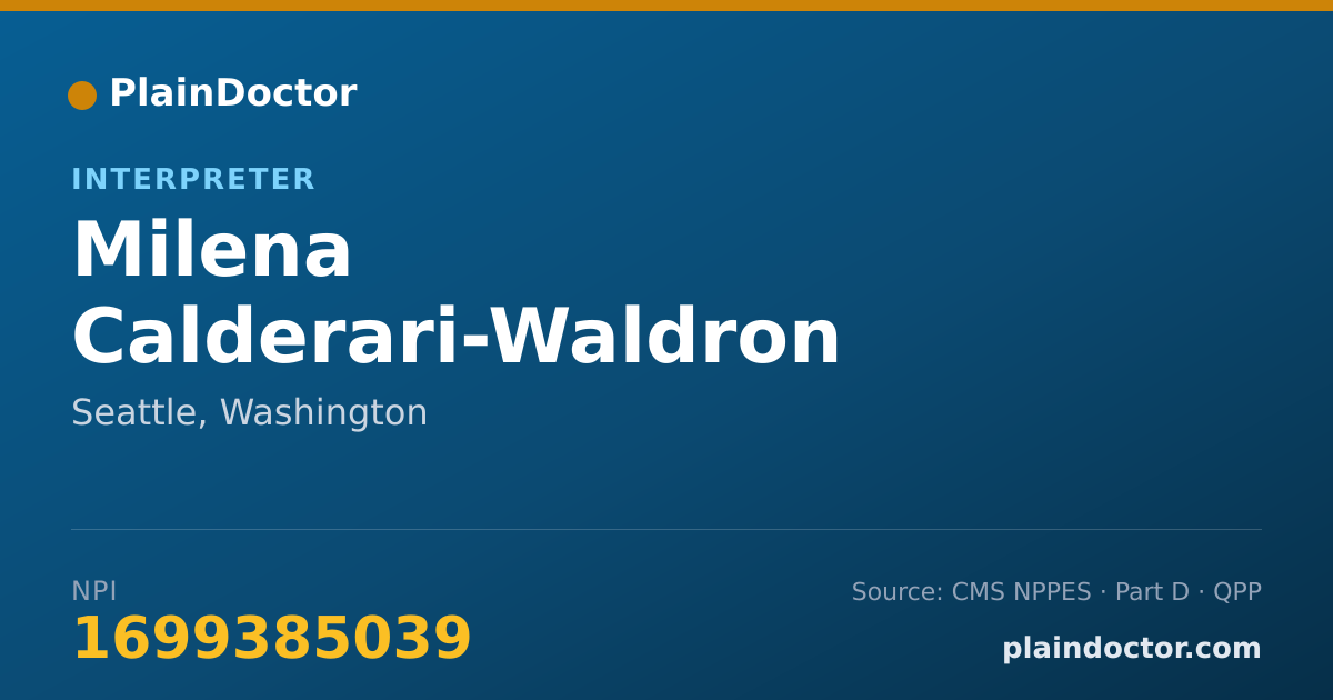 Shareable card for Milena Calderari-Waldron - Interpreter, Seattle, WA