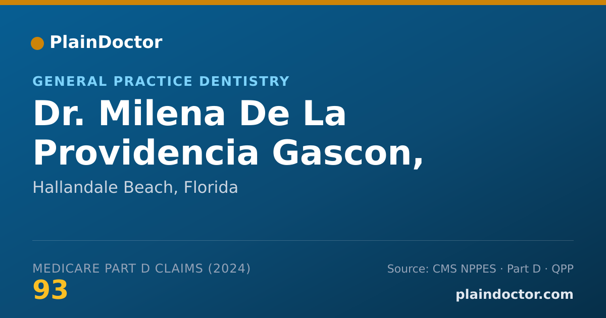 Shareable card for Milena De La Providencia Gascon, DMD - General Practice Dentistry, Hallandale Beach, FL