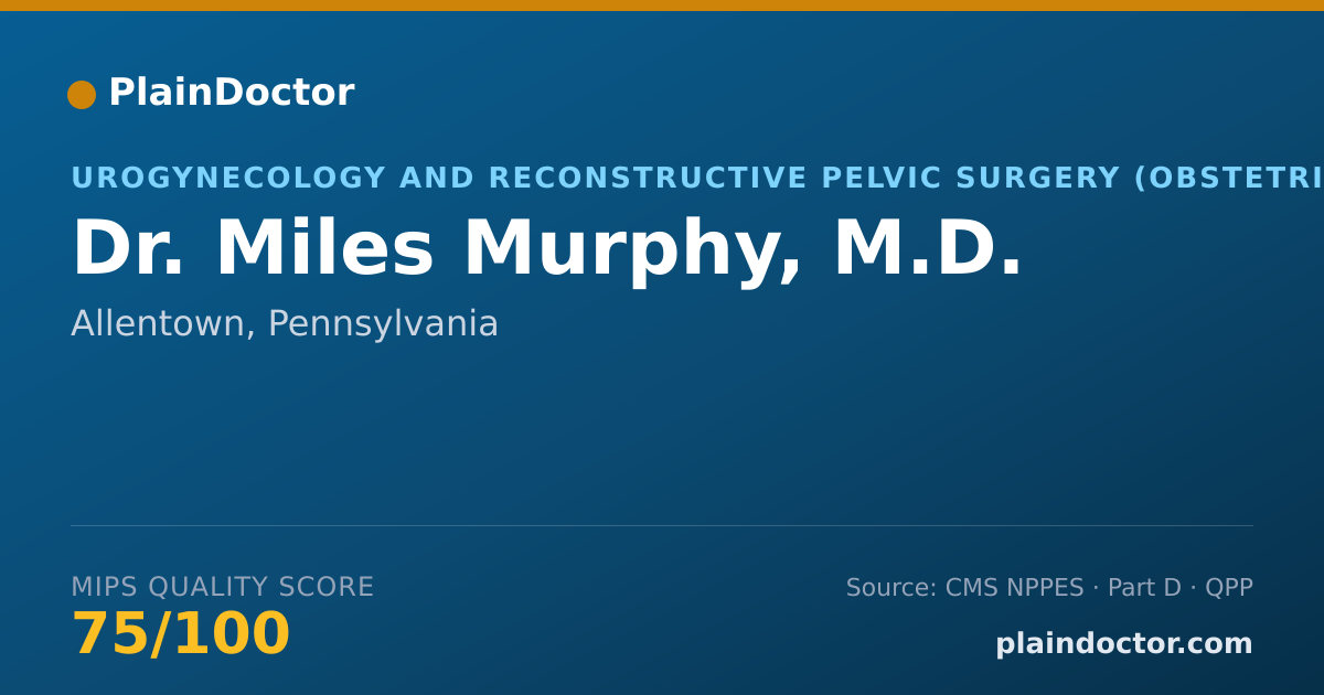 Shareable card for Miles Murphy, M.D. - Urogynecology and Reconstructive Pelvic Surgery (Obstetrics & Gynecology) Physician, Allentown, PA