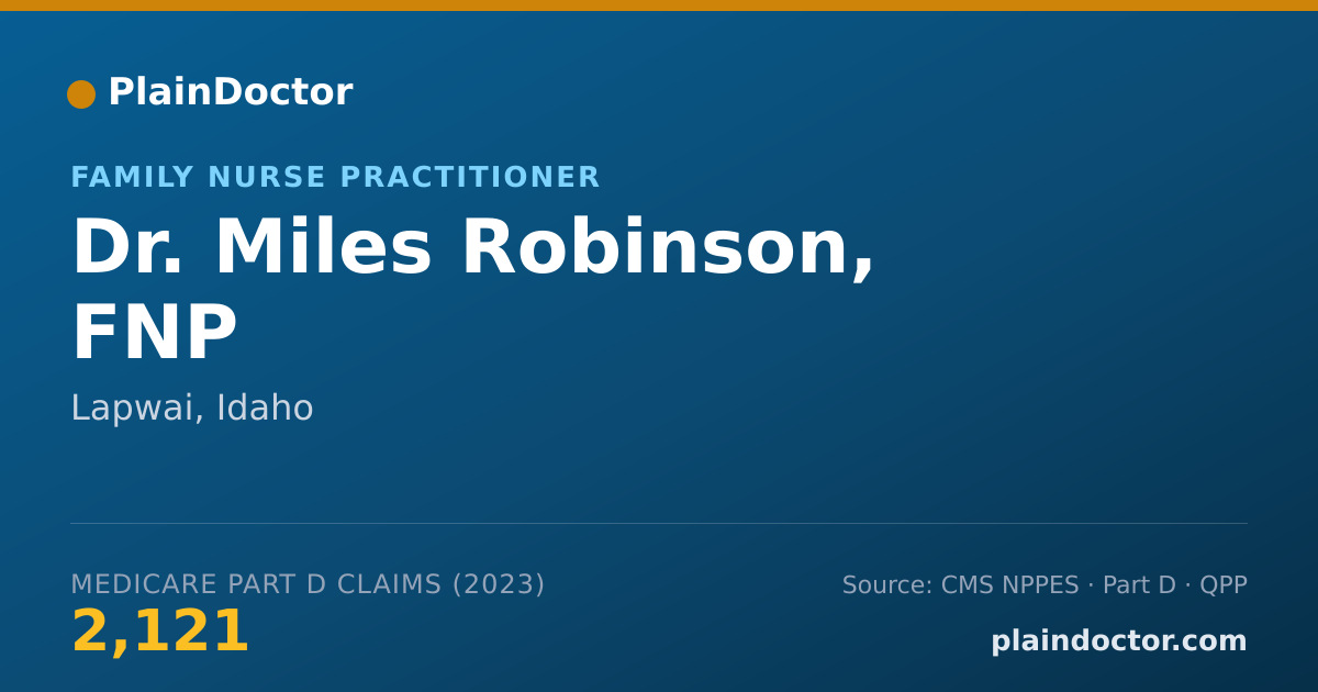 Shareable card for Miles Robinson, FNP - Family Nurse Practitioner, Lapwai, ID