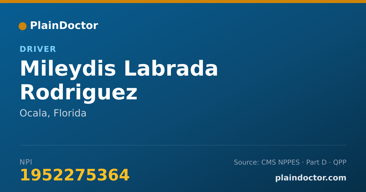 Shareable card for Mileydis Labrada Rodriguez - Driver, Ocala, FL