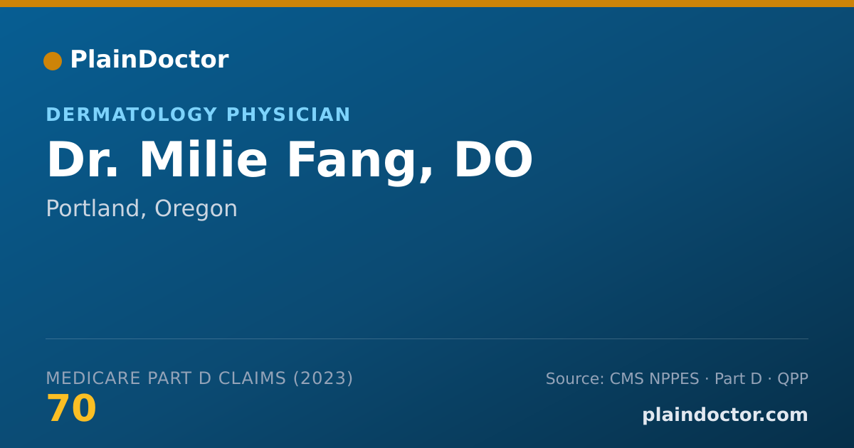 Shareable card for Milie Fang, DO - Dermatology Physician, Portland, OR
