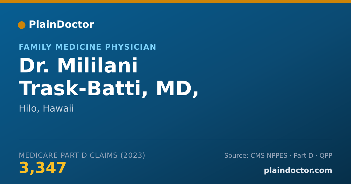 Shareable card for Mililani Trask-Batti, MD, M.P.H. - Family Medicine Physician, Hilo, HI