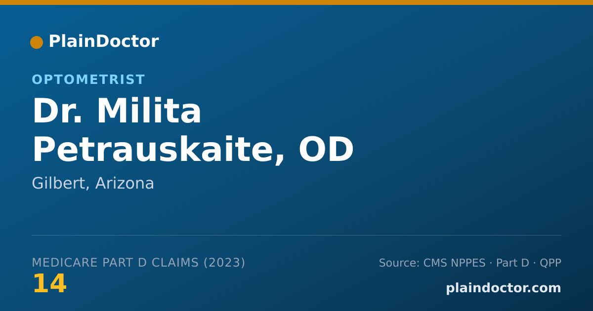 Shareable card for Milita Petrauskaite, OD - Optometrist, Gilbert, AZ