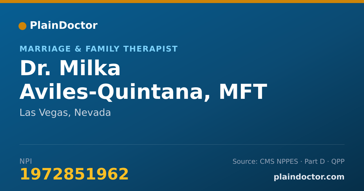 Shareable card for Milka Aviles-Quintana, MFT - Marriage & Family Therapist, Las Vegas, NV