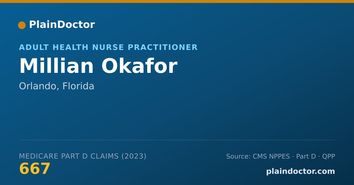 Shareable card for Millian Okafor - Adult Health Nurse Practitioner, Orlando, FL