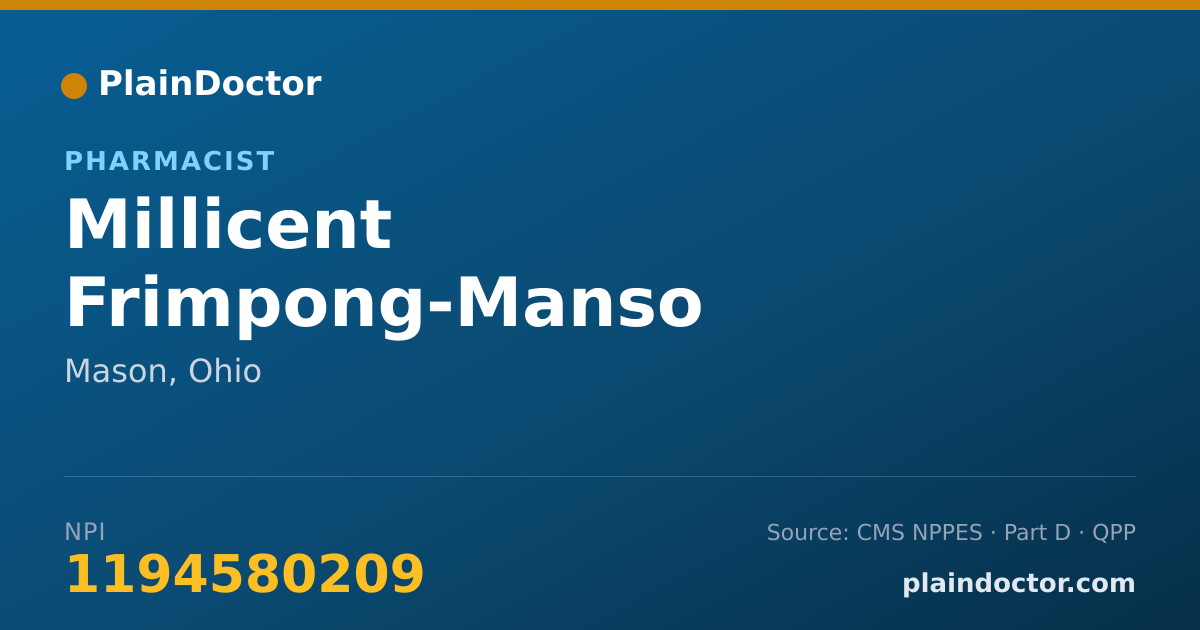 Shareable card for Millicent Frimpong-Manso - Pharmacist, Mason, OH