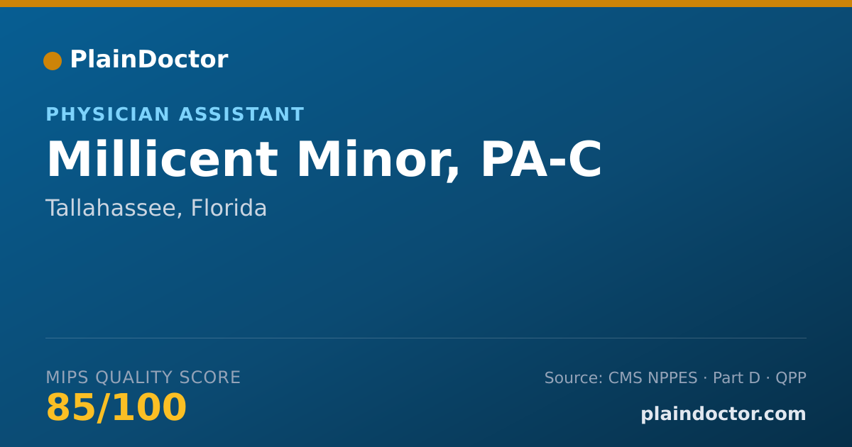 Shareable card for Millicent Minor, PA-C - Physician Assistant, Tallahassee, FL