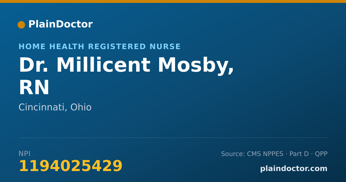 Shareable card for Millicent Mosby, RN - Home Health Registered Nurse, Cincinnati, OH