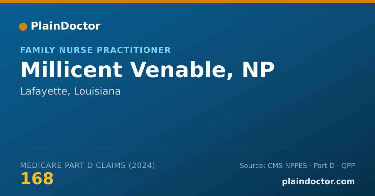 Shareable card for Millicent Venable, NP - Family Nurse Practitioner, Lafayette, LA