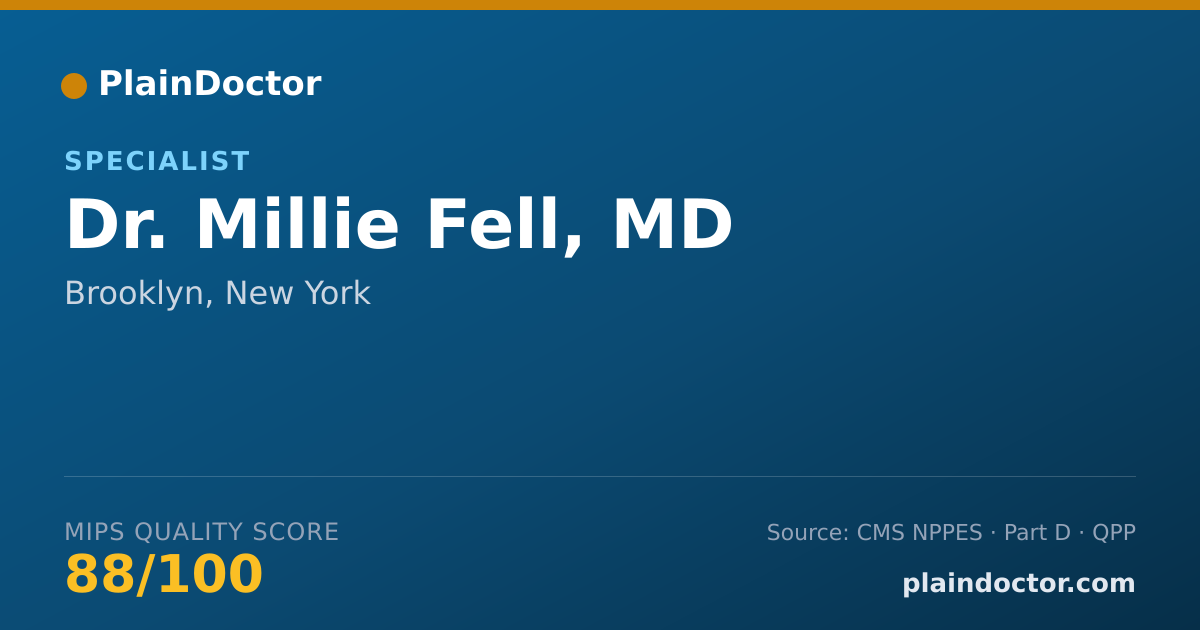 Shareable card for Millie Fell, MD - Specialist, Brooklyn, NY