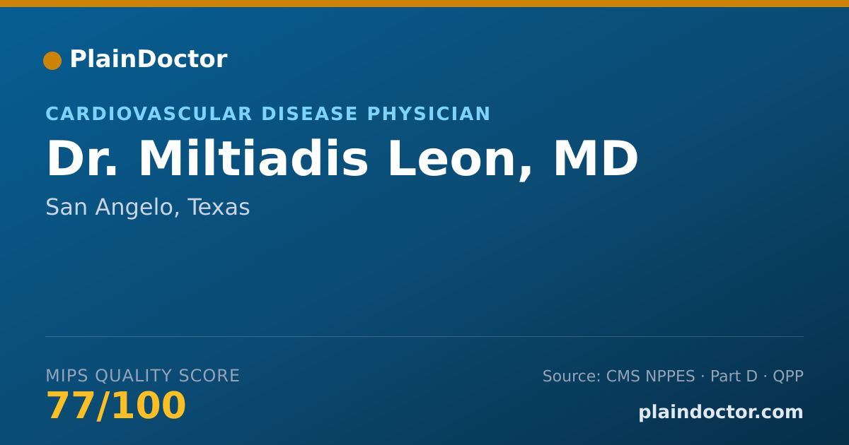 Shareable card for Miltiadis Leon, MD - Cardiovascular Disease Physician, San Angelo, TX