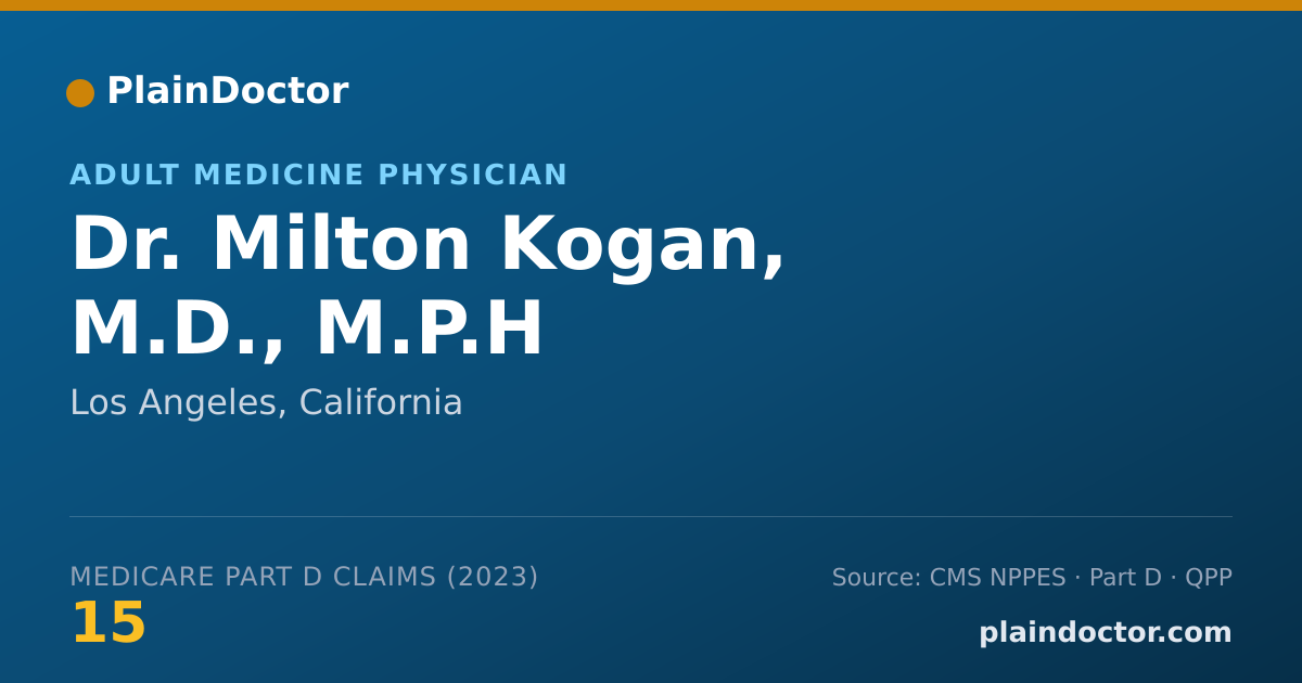 Shareable card for Milton Kogan, M.D., M.P.H - Adult Medicine Physician, Los Angeles, CA
