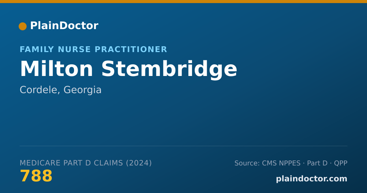 Shareable card for Milton Stembridge - Family Nurse Practitioner, Cordele, GA