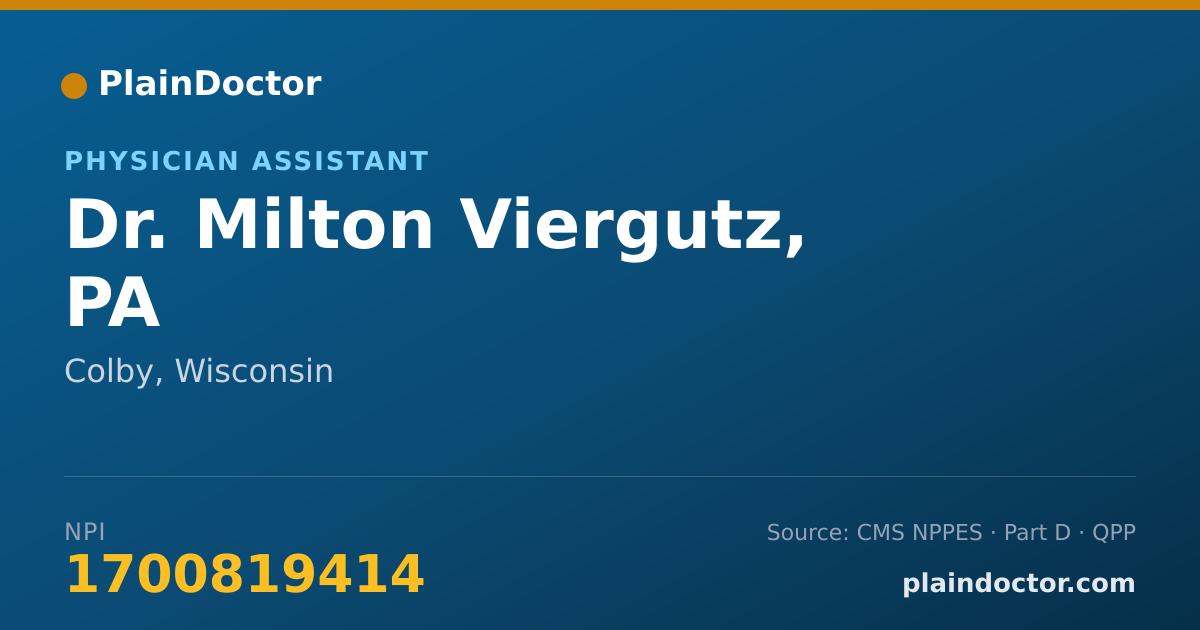 Shareable card for Milton Viergutz, PA - Physician Assistant, Colby, WI
