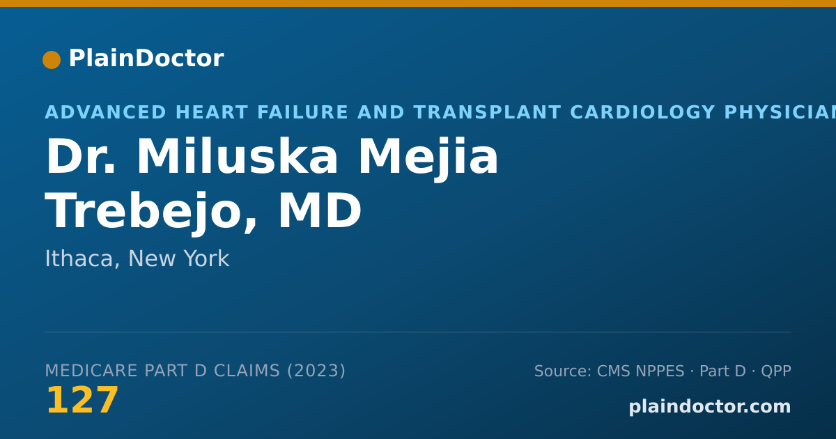 Shareable card for Miluska Mejia Trebejo, MD - Advanced Heart Failure and Transplant Cardiology Physician, Ithaca, NY