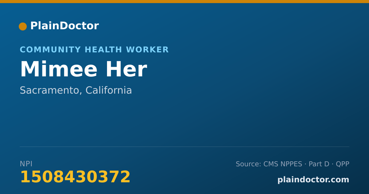 Shareable card for Mimee Her - Community Health Worker, Sacramento, CA
