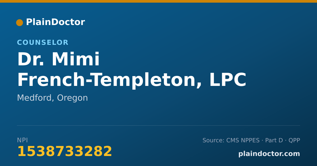 Shareable card for Mimi French-Templeton, LPC - Counselor, Medford, OR