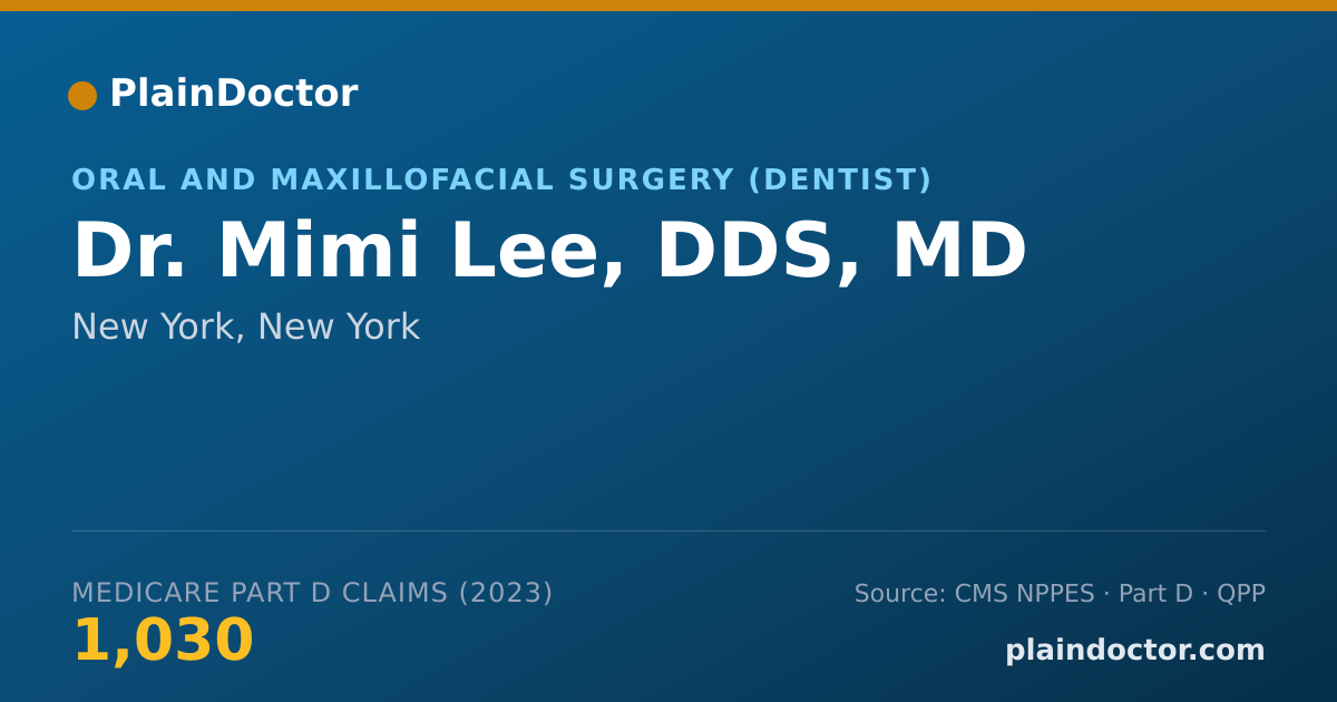 Shareable card for Mimi Lee, DDS, MD - Oral and Maxillofacial Surgery (Dentist), New York, NY